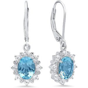 925 Sterling Silver Sunburst Oval Earrings